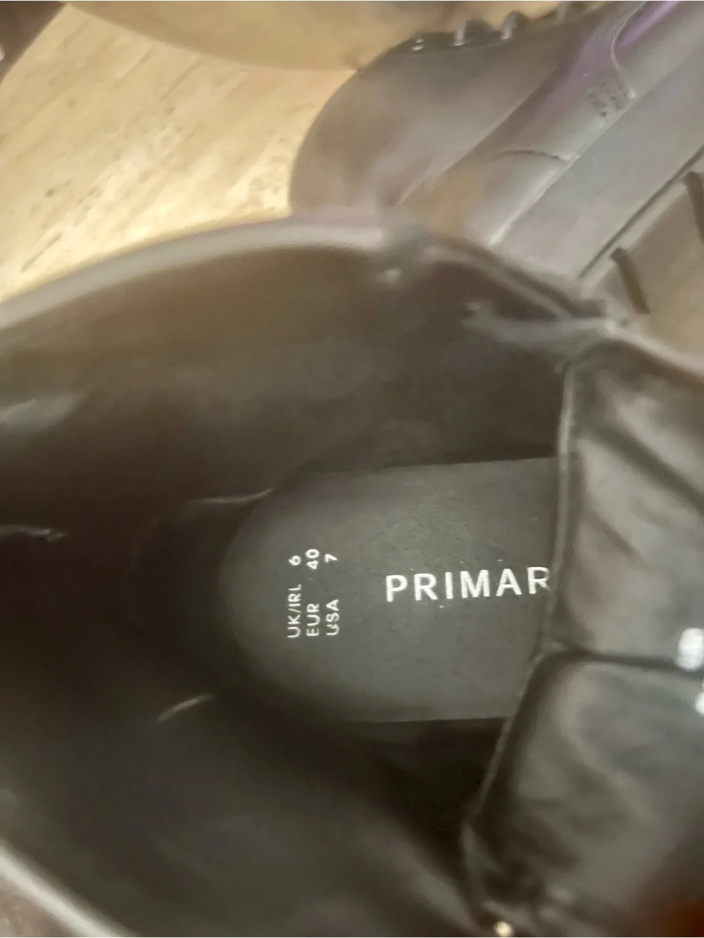 Primark Black Lace-Up Leather Ankle Boots